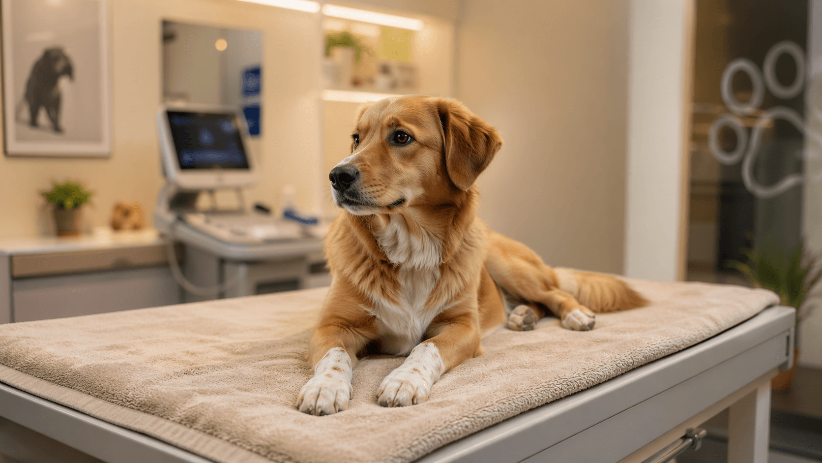 Pet tranquilo e confortável durante atendimento